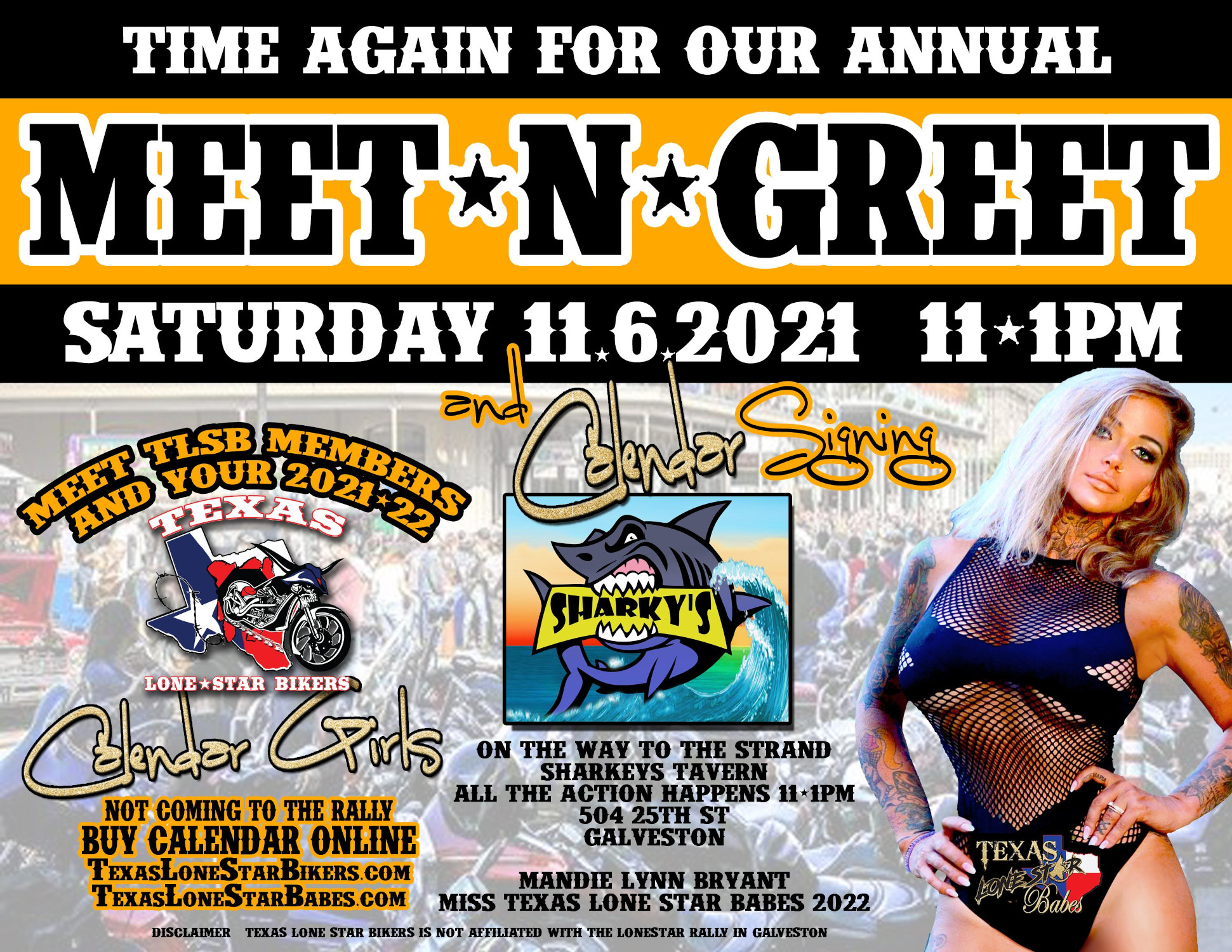 Texas Lone Star Bikers 2021 Calendar Meet Greet